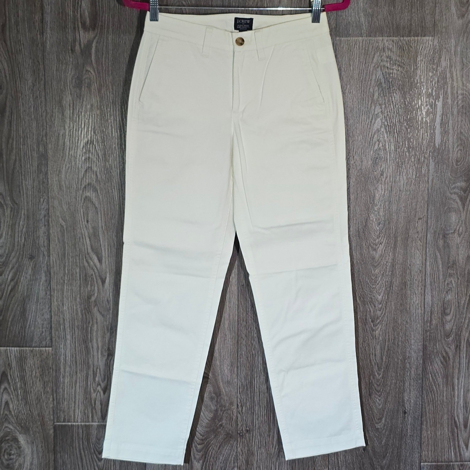 J.Crew High-Rise Girlfriend Chino Pants Size 0 White Womens Cotton Blend