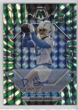 2023 Panini Mosaic Rookies Green Swirl Prizm 7/15 Derius Davis #311 Auto 10y3