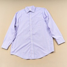 Brooks Brothers Dress Shirt 16.5 34 Purple Check Button Up Regular Fit Non Iron