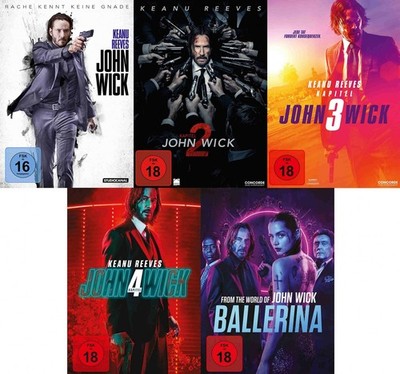 John Wick: Kapitel 1-4 + Ballerina - Uncut im Set # DVD-NEU