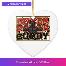 Custom Boxer Christmas Holiday Xmas Ornament Personalized Heart Easter Gift