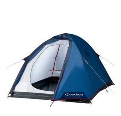 QUECHUA T2 2 Person TENT, Waterproof, Easy Assembly, Compact W Carry Bag
