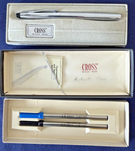 Vintage CROSS Chrome 3505 Selectip Pen in orig. box w/ refills COLLECTIBLE