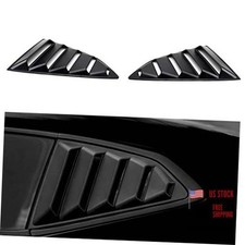 Rear Side Window Louvers Air Vent Triangular Window Glass Shades Cover Black