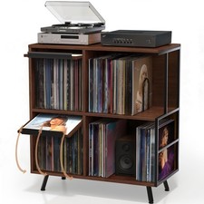 3 Tier Flip Top Record Player Stand, Vinyl Record Storage Holds up to 300 Al...