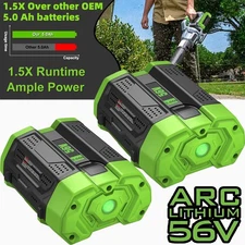 2PACK For EGO 56V 56Volt BA2800T POWER+ 5.0AH Battery Lithium Ion BA2240 BA1400T
