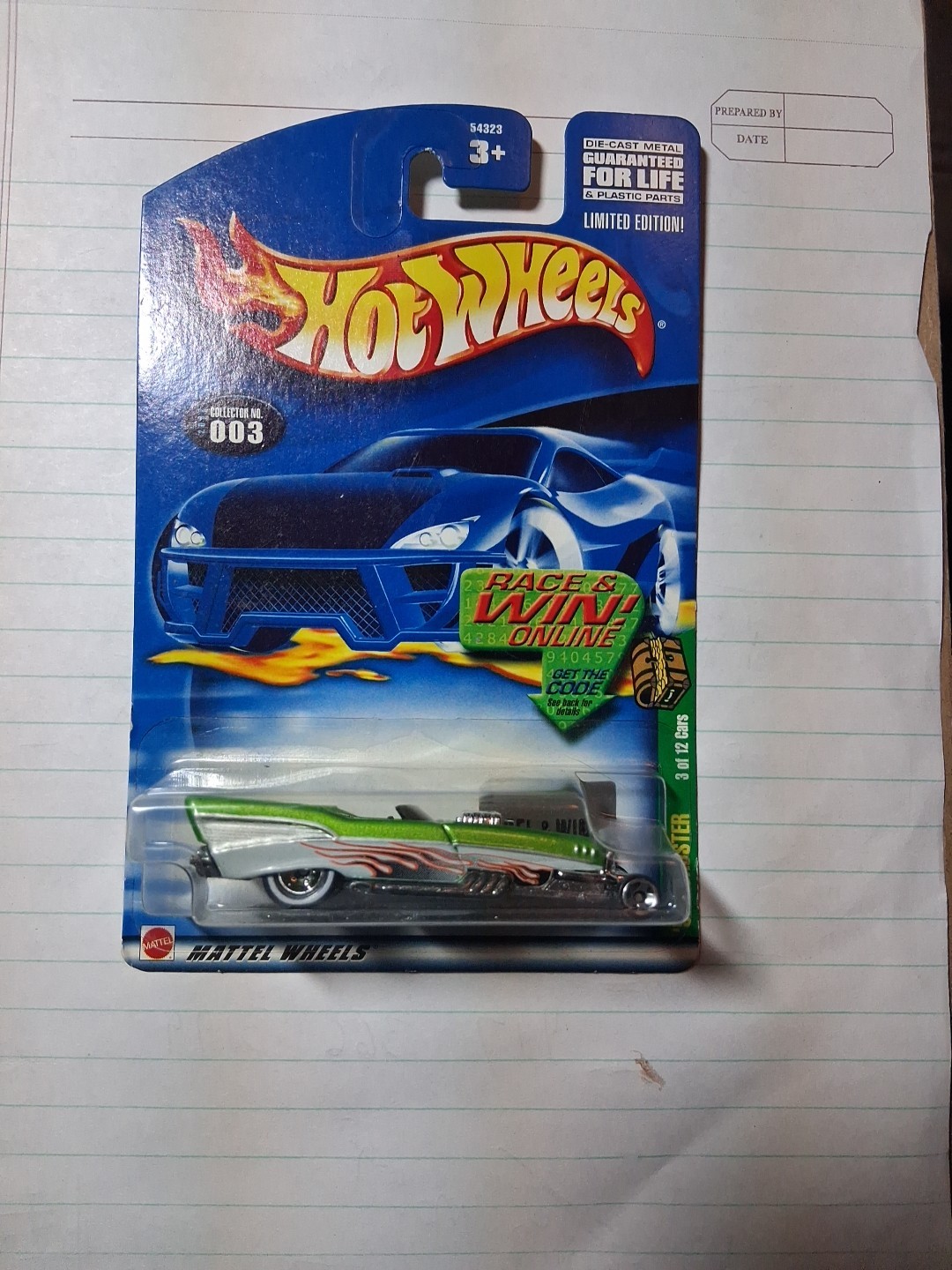 Hot Wheels 2002 Treasure Hunt #3 '57 Roadster with Real Riders on Back