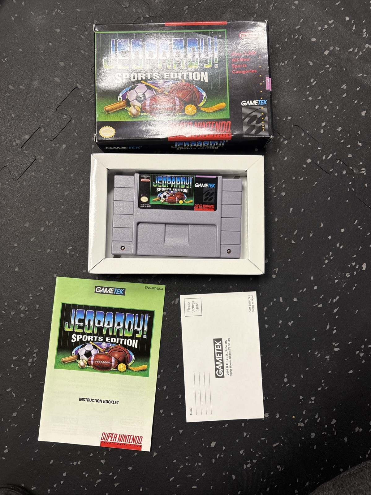 Jeopardy Sports Edition for Super Nintendo (SNES) CIB Complete VG Cond, Reg Card