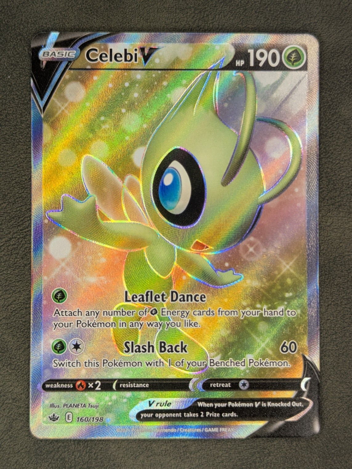 Celebi V (Full Art) 160/198 Pokémon TCG Ultra Rare SWSH06: Chilling Reign NM