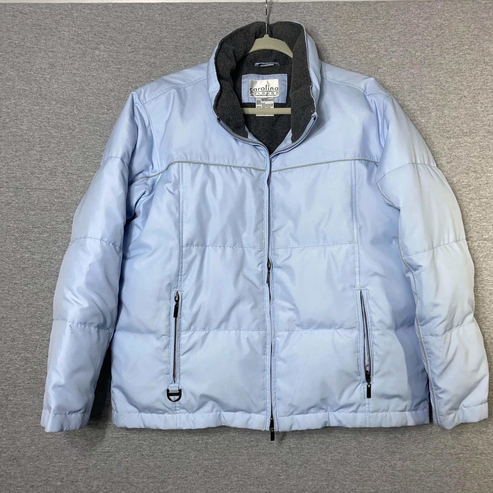 Carolina Ice Blue Colours Jacket Womens Medium Down Puffer Coat Warm Ski Snow