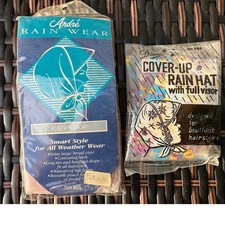 Vtg Rain Hats Andre Rain Wear Visor  Diane Cover-Up Bonnet