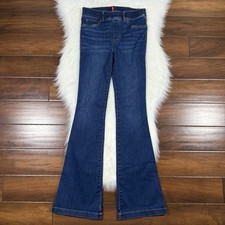 Spanx Women's Size Small Dark Wash Flare Pull On Denim Jeans