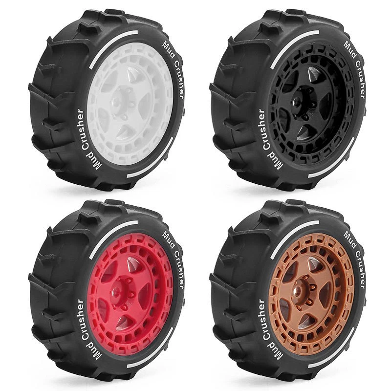 4Pcs 72mm Rubber Tire &Rim Tyre 12mm Hex for Arrma 1/14 TYPHON GROM RC Buggy Car - Image 2 of 4