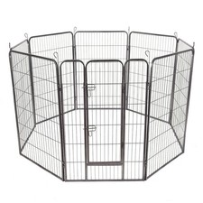 48" 8 Panel Pet Puppy Dog Playpen Door Exercise Kennel Fence Metal