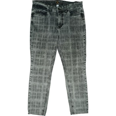 MAC 42 Jeans Hose Grau Kariert Damen 7/8 ankle Stretch Dream Comfort mid W32 XL