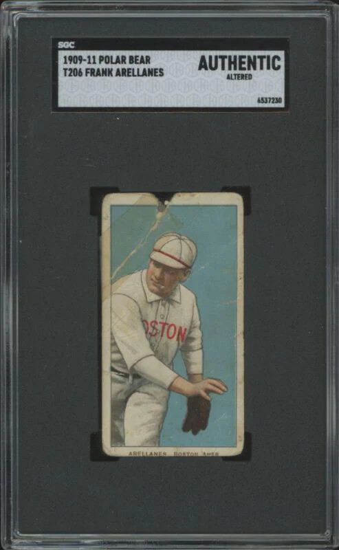 1909 T206 FRANK ARELLANES NNO POOR POLAR BEAR SGC A BASEBALL BOSTON RED SOX