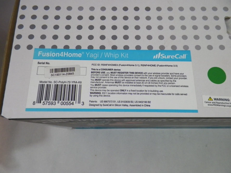 (a) SureCall Fusion4home Cell Phone Signal Booster Kit w/Yagi - SCPOLYH72YRAKIT - Image 2 of 4