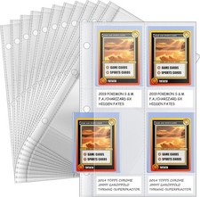 50Ct 4-Pocket Top Loader Sleeves - Trading Card Binder Pages for 3-Ring