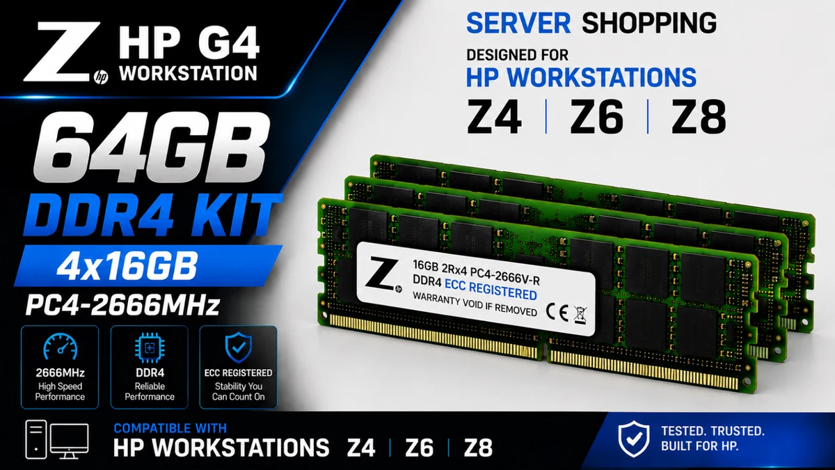 DDR4 SDRAM ECC Enterprise Network Server Memory (RAM) 4 Modules