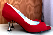 Damen Pumps Gr. 36 WILDLEDER ROT "DAVID BRAUN" NEU