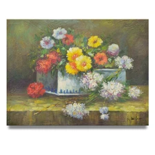 NY Art - Floral Still Life 12x16 Original Impressionist Oil Painting on Canvas!