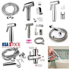 Stainless Steel Handheld Bidet Spray Shower Head Toilet Shattaf Adapter Hose US