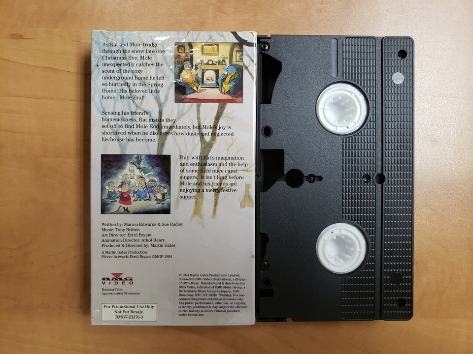 The Wind in the Willows COLLECTION Mole’s Christmas VHS PROMO DEMO TAPE ...