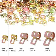 50x Spring Clip Fuel Vacuum Water Oil Silicon Hose Tube Clamps Accessories 5-9mm