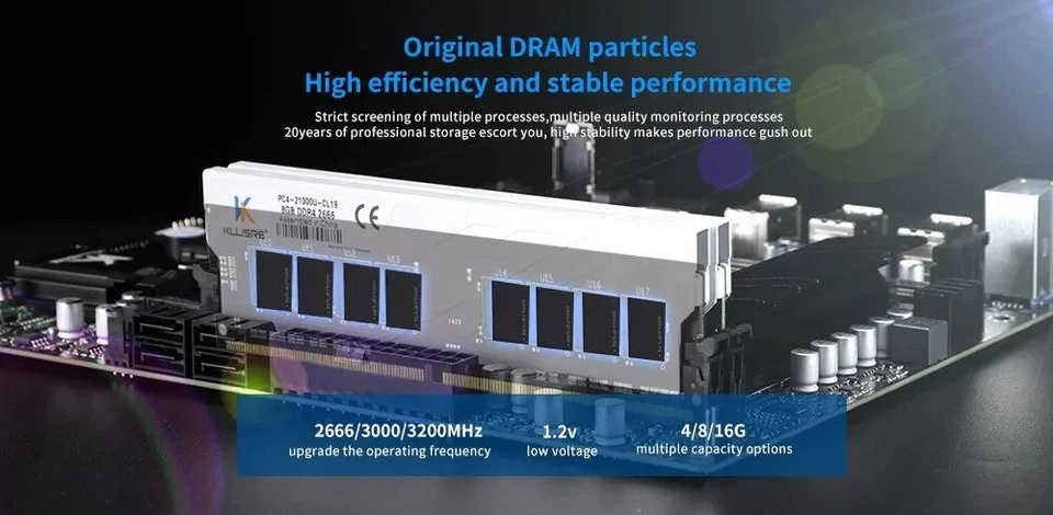 DDR4 8GB 16GB Memória Ram 1600 1866 2666 3200 MHz Desktop Dimm No-ECC - Image 3 of 4