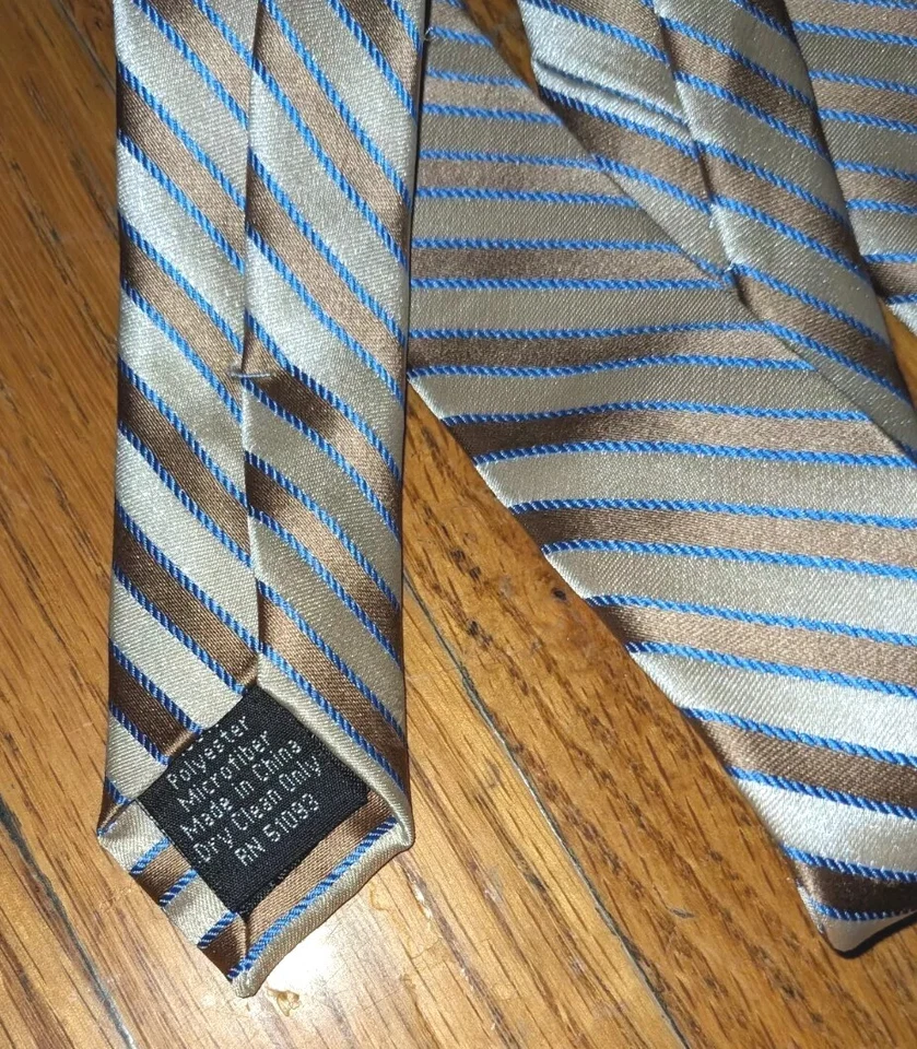 Corbata de diseñador Steve Harvey Collection hecha a mano 100 % seda para hombre 58” X 3,25” rayas Foto 4 de 4