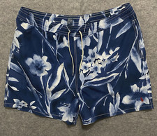 Polo Ralph Lauren Swim Trunks Mens 3XB Blue Floral Pockets Pony Logo