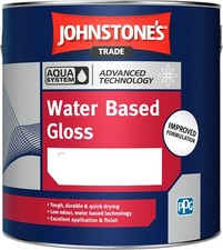 Johnstones Trade Aqua Water Based Gloss Paint - Brilliant White or Black