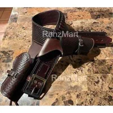 Ammo Loops And Hammer Strap Revolver Western Tie Down COWBOYL Gun LEATHER HOLSTE