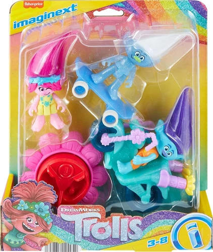 Imaginext Dreamworks Trolls Poppy, Branch & Guy Diamond Roll Pack Toy Figures