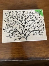 Hero Arts Design Large Tree Leaves Rubber Wood Block Mounted Stamp - S5037