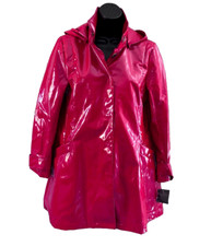 Nwot Jane Post Iconic Red Princess Slicker Rain Jacket Cheetah Print Small
