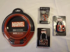 MARVEL DEADPOOL LOCK SET Cable Lock, Combination Lock, TSA Travel Lock, Key Lock