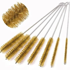 7 Pack Brass Wire Tube Brushes Stainless Steel Long Handle for Cleaning Pipe
