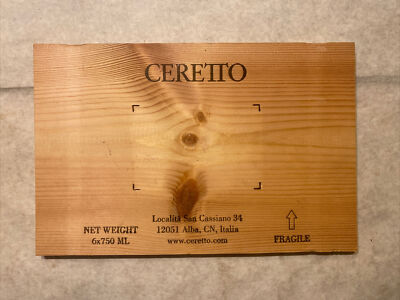 1 Rare Wine Wood Panel Ceretto Barolo Italy Vintage CRATE BOX SIDE 9/23 784