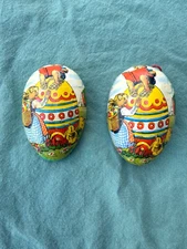 Vintage 4 Inch Antique German Easter Bunny Reading on Egg Paper Mache Egg Rare