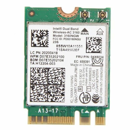 Lenovo Intel Dual Band Wireless Ac N Bluetooth 4 0 Ngff Wifi Card 3160 3160ngw For Sale Online Ebay