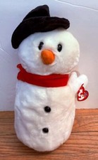 TY Beanie Buddy Snowball Snowman Christmas Plush Doll Stuffed Animal Vintage NWT