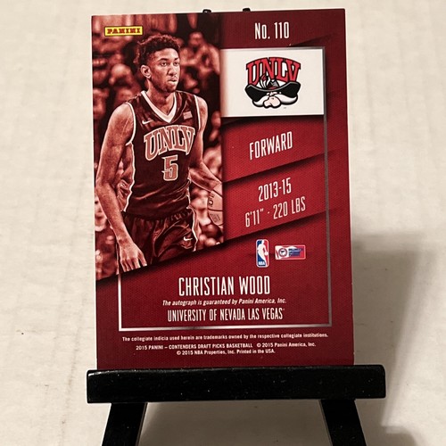 CHRISTIAN WOOD RC 2015-16 Contenders Draft Ticket 110-A Autograph Auto /99 SP - Picture 6 of 9