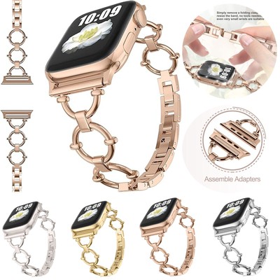 Slim Band for Watch 38/40/41/42/44/45/49mm Plating Adjust Wristband Strap Band