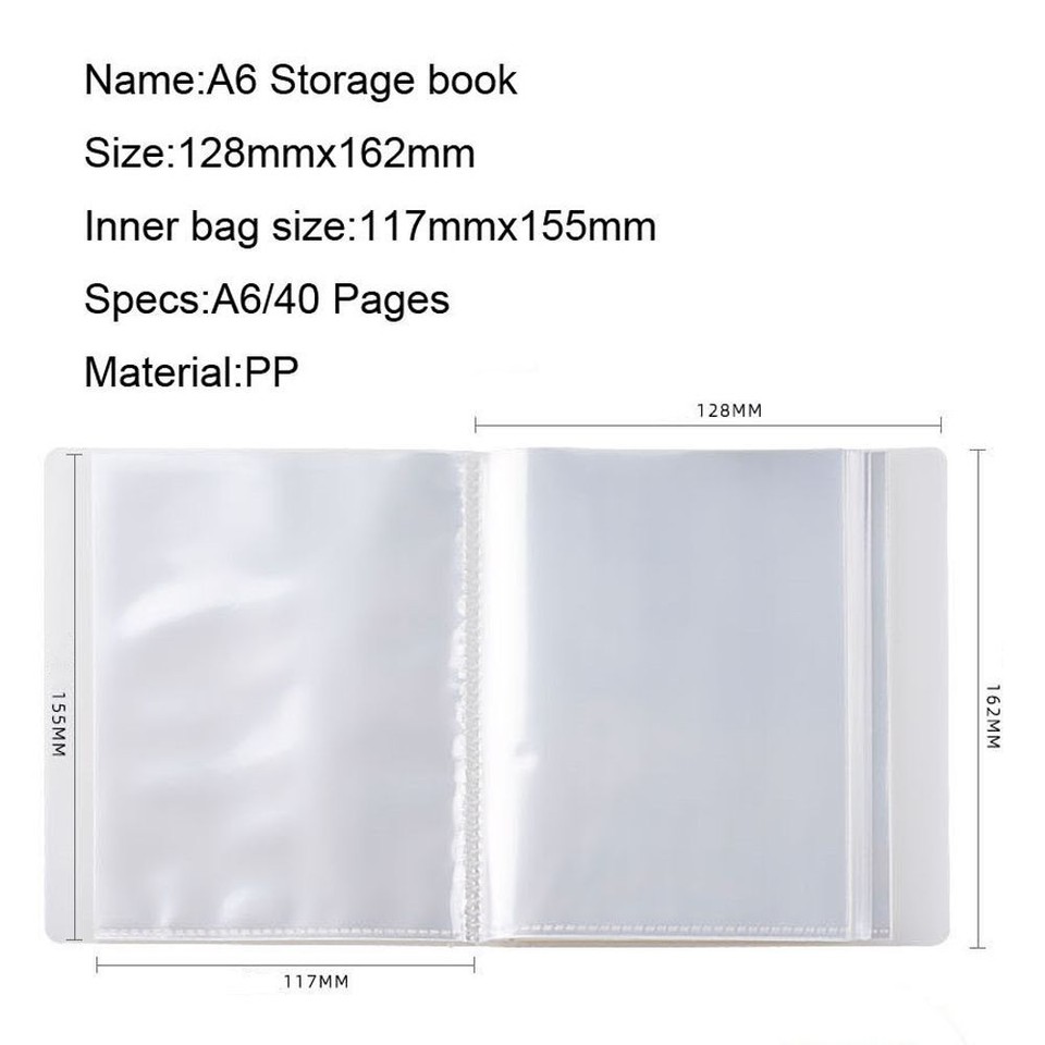 Card Holder 40 Sheets A6 Storage Book Card Stock Cards Pocket Book
