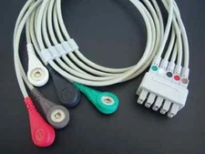 ALPTA GE078 GE-Marquette ECG Leadwire 5 Leads Snap Compatible Trunk Cable
