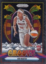 2025 WNBA Prizm Kiki Iriafen Groovy Insert RC Rookie Card Washington Mystics #15