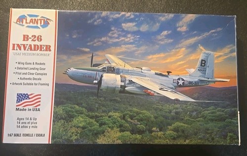 Atlantis B-26 INVADER 1/67 M6818 Model Kit-NIB Sealed Parts! US Seller ...