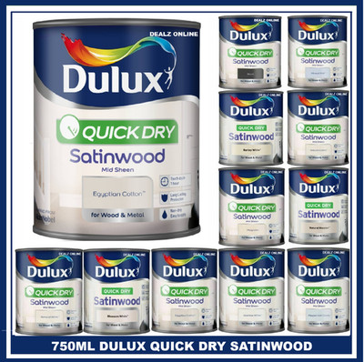 Dulux - schnelltrocknender Satinwood Lack für Holz & Metall - verschiedene Farben - 750ml