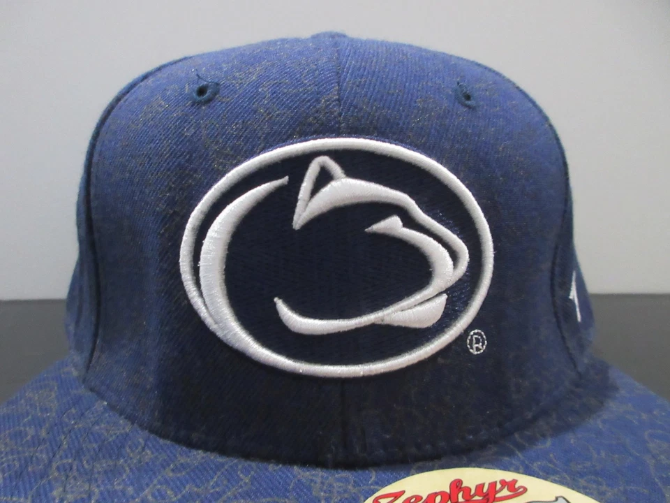 Penn State Nittany Lions Hat Cap Fitted Mens 7 1/4 Blue Football Zephyr 90s - Image 2 of 4